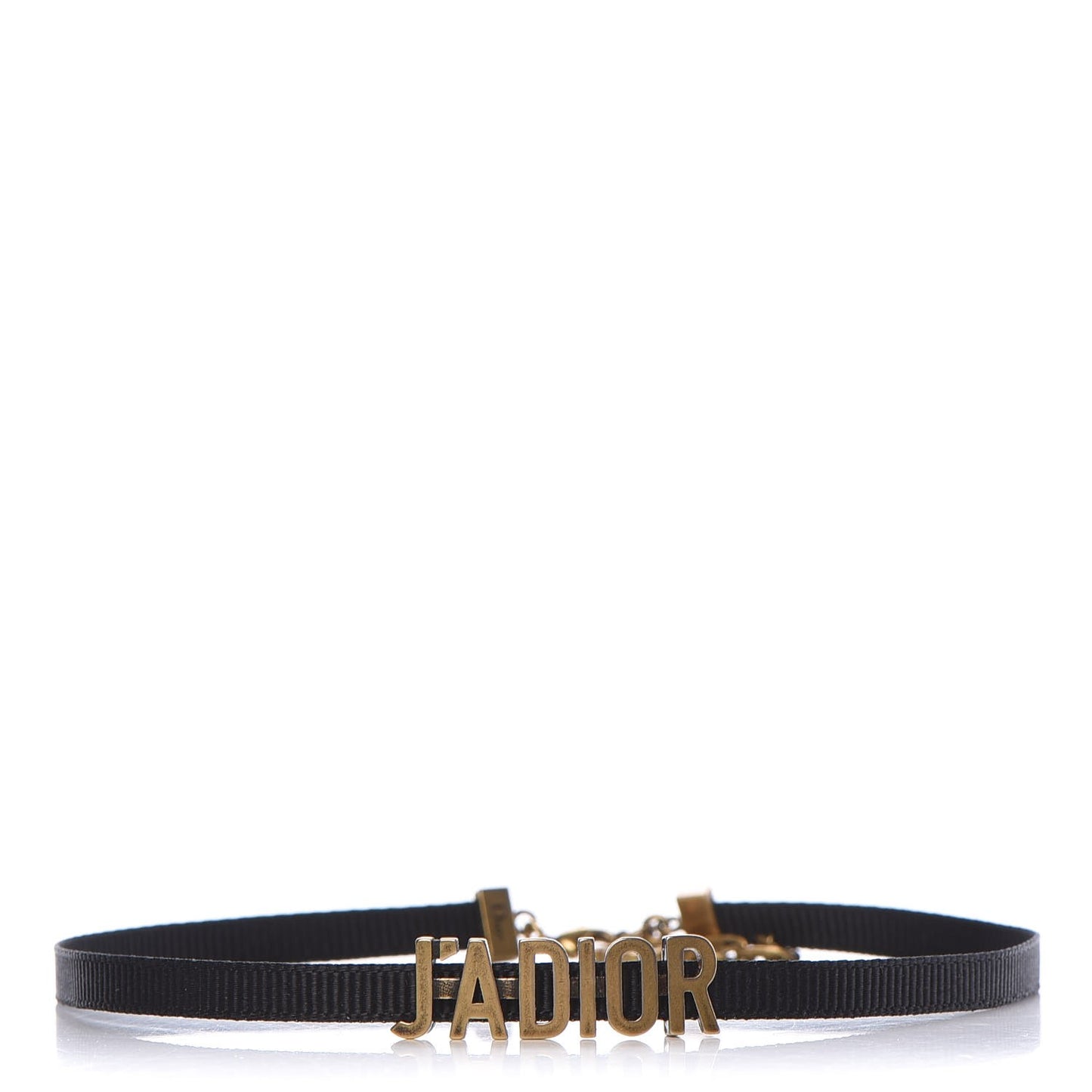 Grosgrain Ribbon J'Adior Logo Choker Necklace Black