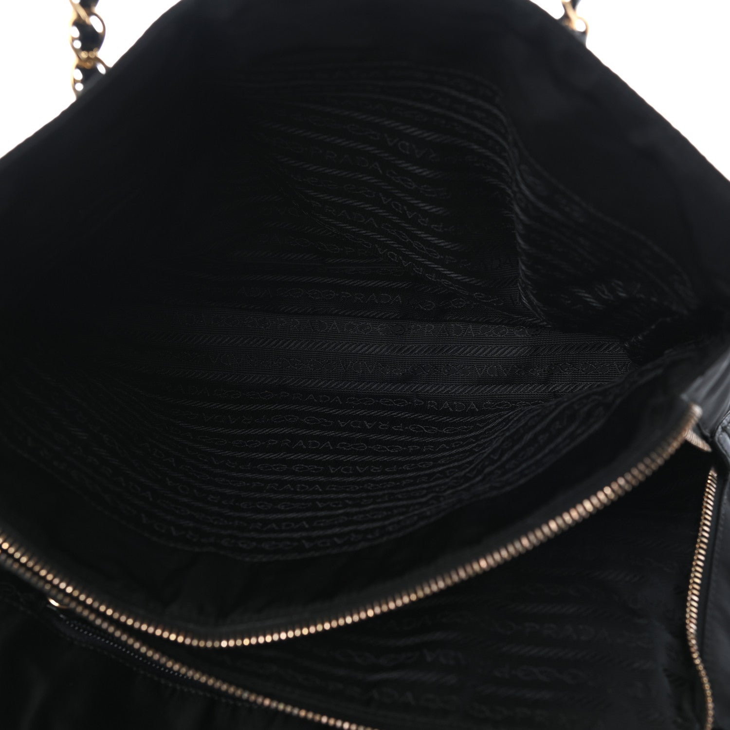 Prada Nylon Tessuto Acciaio Chain Shoulder Bag Black 6 of 11