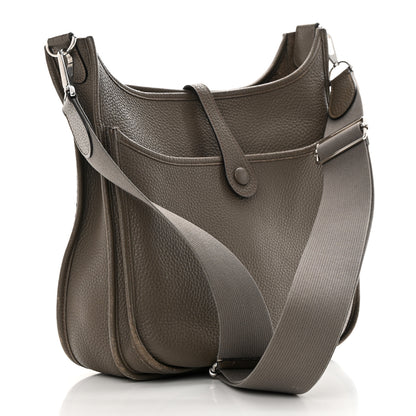 Hermes Taurillon Clemence Evelyne III PM Etain 3 of 19