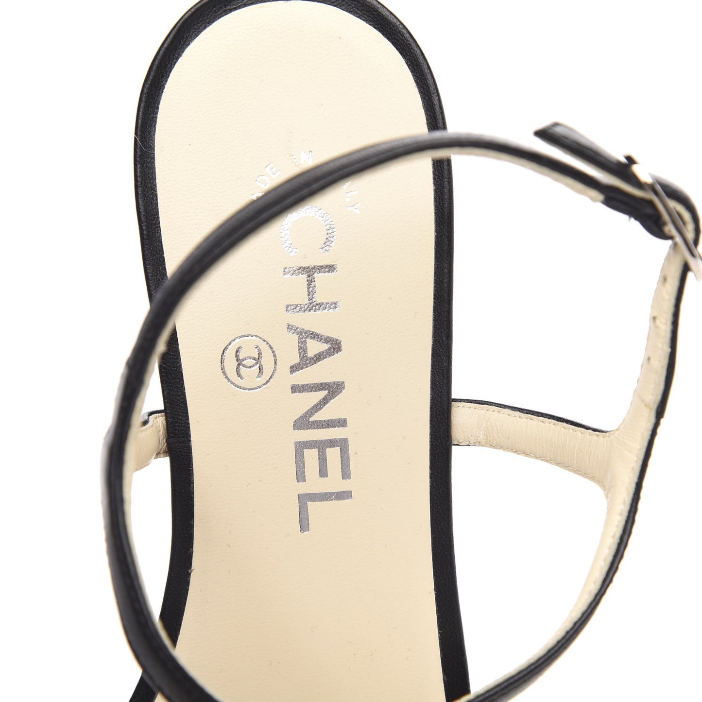 Lambskin Camellia Thong Sandals 37 Black