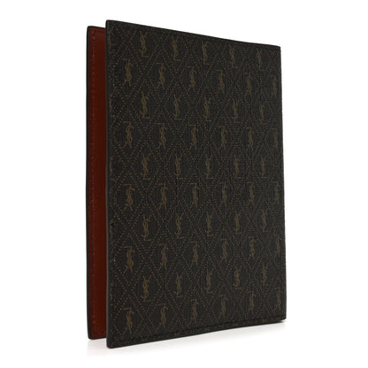 Saint Laurent Classic Toile Monogram A6 Agenda Sleeve Chocolate Kaki 3 of 6