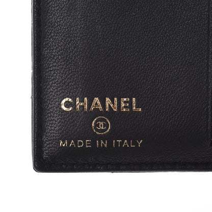 Chanel Sheepskin Chevron Card Holder Wallet Black 6 of 10