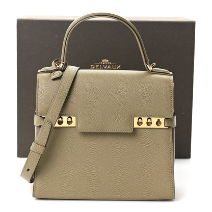Delvaux Alpina Calfskin PM Tempete Satchel Argile 12 of 12