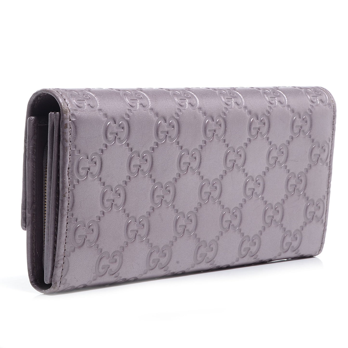 Metallic Soft Guccissima Lovely Heart Continental Wallet Senanque