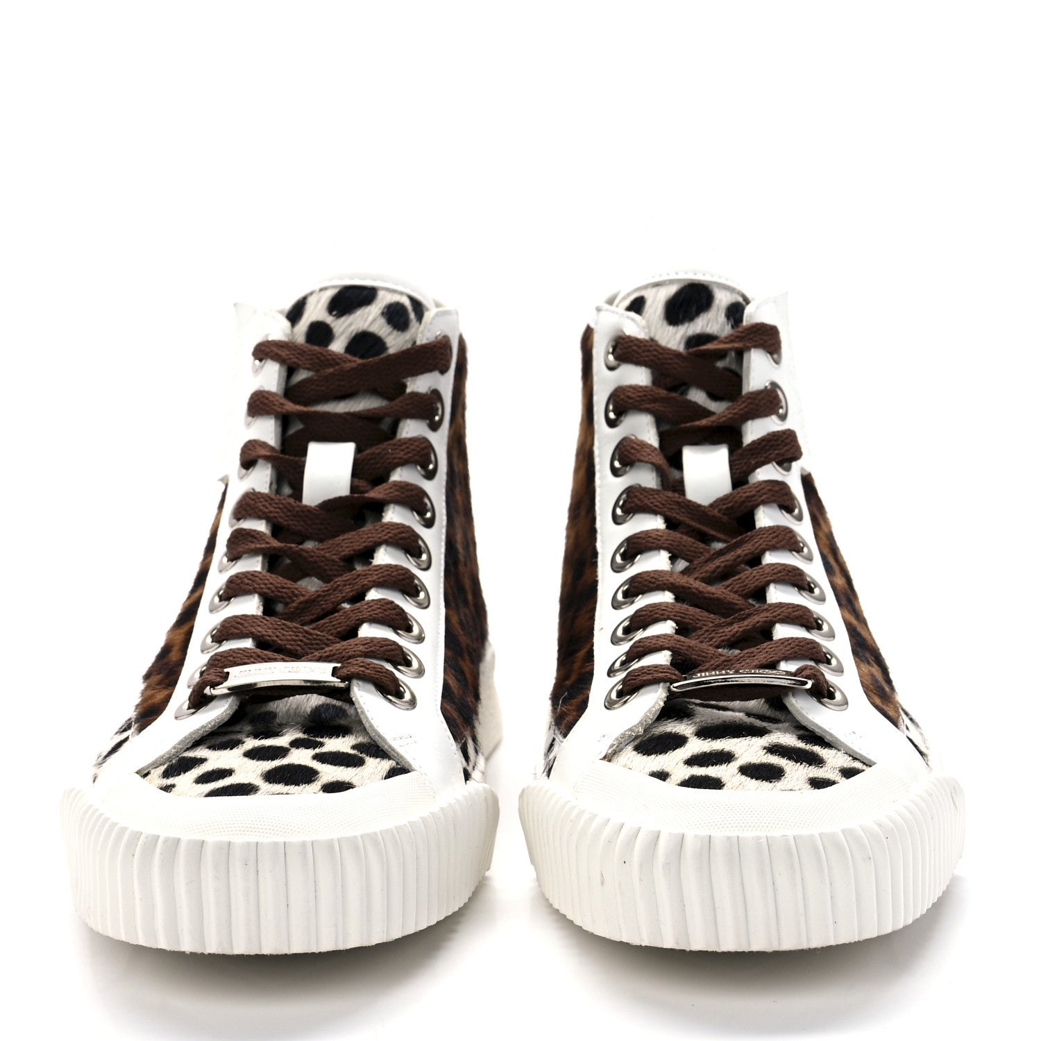 Jimmy Choo Pony Hair Cheetah Print Impala High Top Sneakers 39.5 Sugar Mix 2 of 7