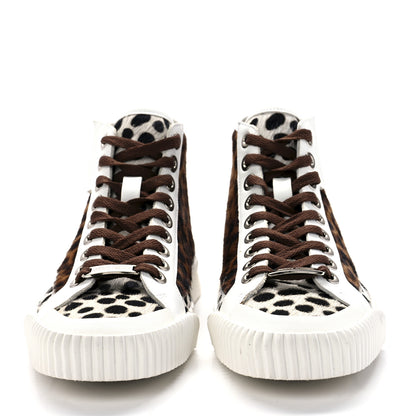 Jimmy Choo Pony Hair Cheetah Print Impala High Top Sneakers 39.5 Sugar Mix 2 of 7