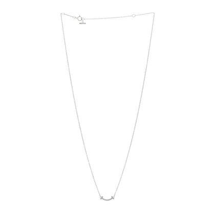 Tiffany 18K White Gold Diamond Mini T Smile Pendant Necklace 3 of 4