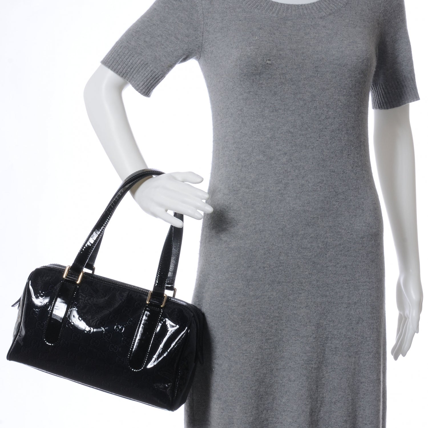Gucci Patent Guccissima Boston Black 2 of 7