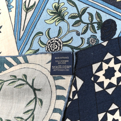 Hermes Cashmere Silk La Danse Des Amazones Shawl 140 Bleu Gris Vert 2 of 7