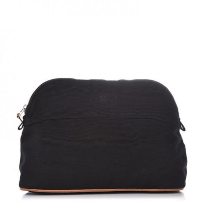 Hermes Cotton Canvas Bolide Travel Cosmetic Pouch Black 1 of 7