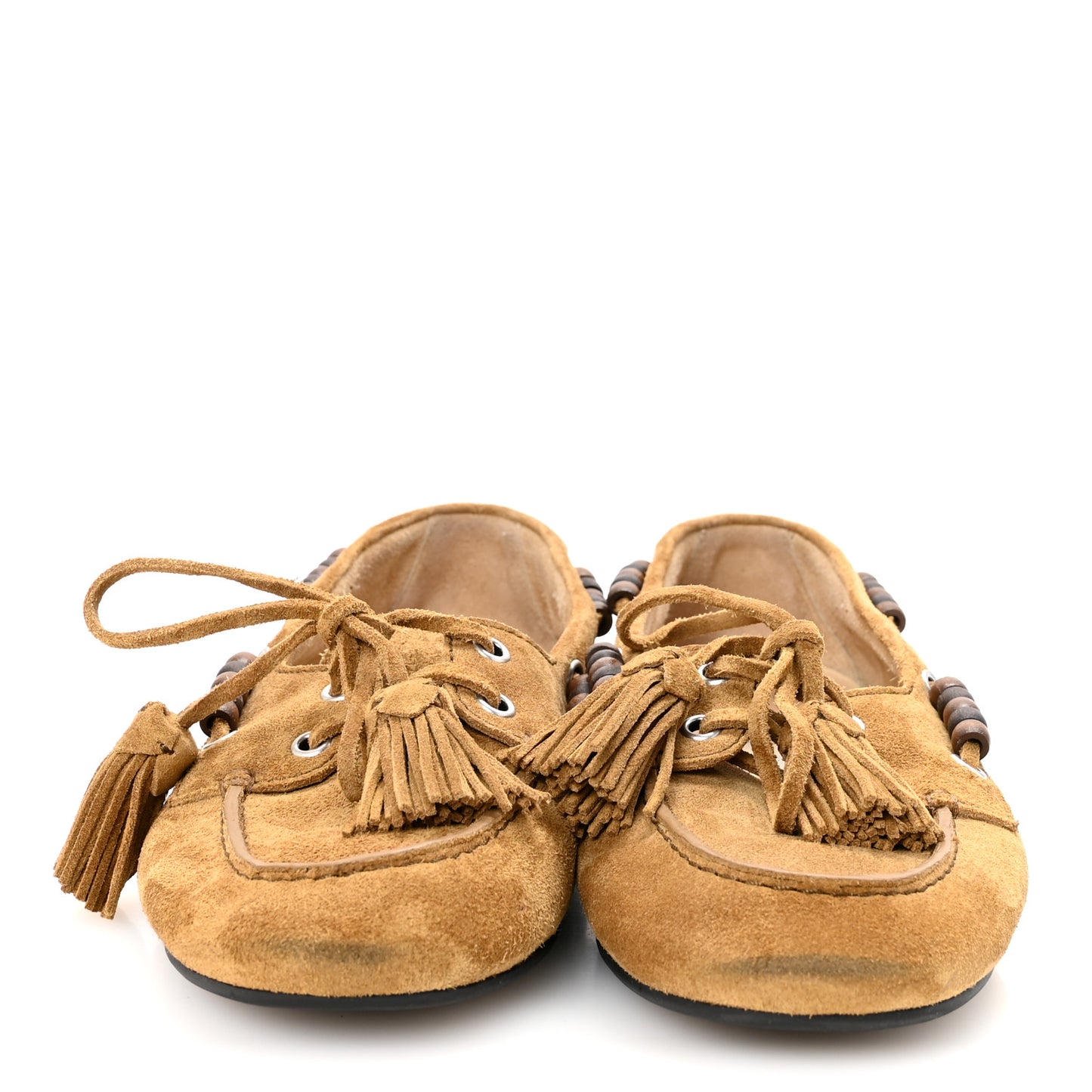 Suede Tassel Loafers 37 Olive Green