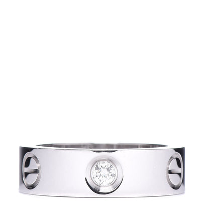 Cartier 18K White Gold 3 Diamond 5.5mm LOVE Ring 49 5 1 of 4