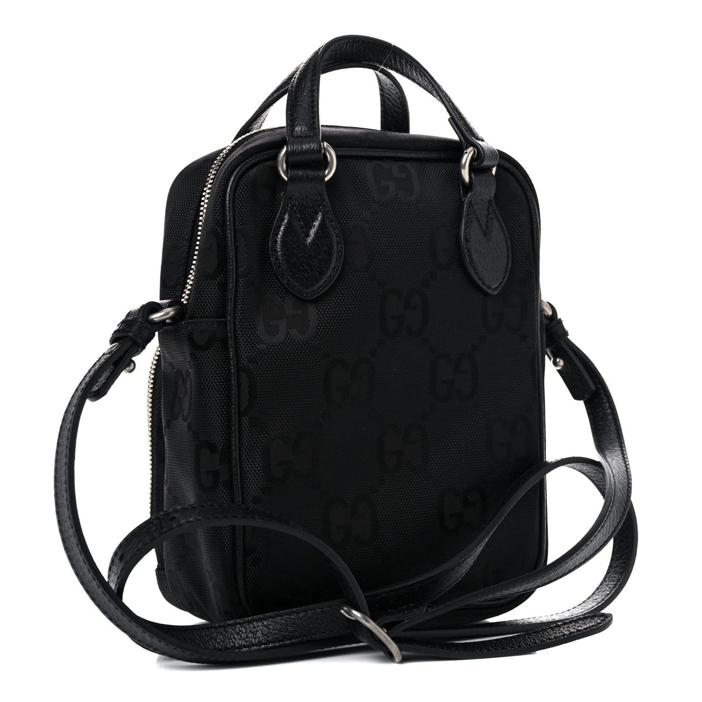 Econyl Nylon Monogram Off The Grid Shoulder Bag Crop Black