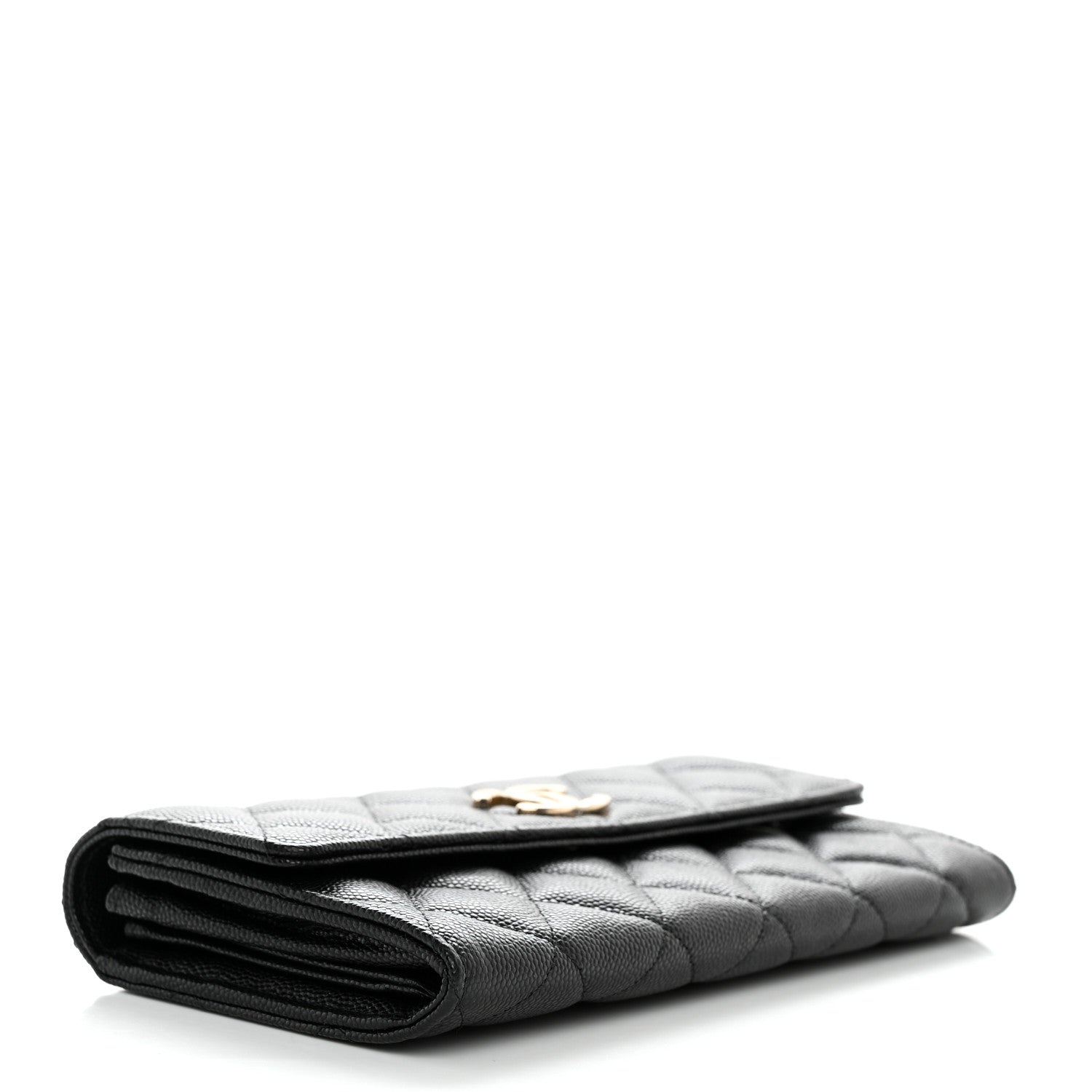 Chanel Caviar Quilted CC Large Gusset Flap Wallet Black 4 of 8
