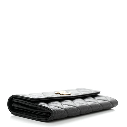 Chanel Caviar Quilted CC Large Gusset Flap Wallet Black 4 of 8