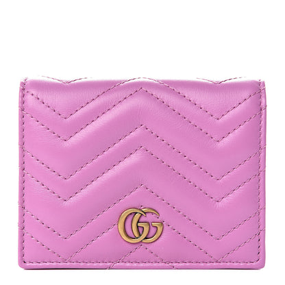 Gucci Calfskin Matelasse GG Marmont Card Case Candy Mousse 1 of 10