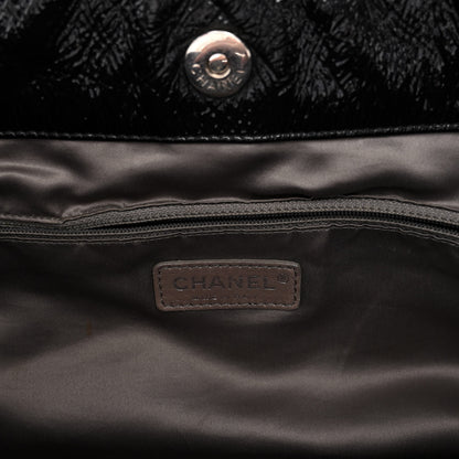 Chanel Vinyl Graphic Edge Tote Black 6 of 9