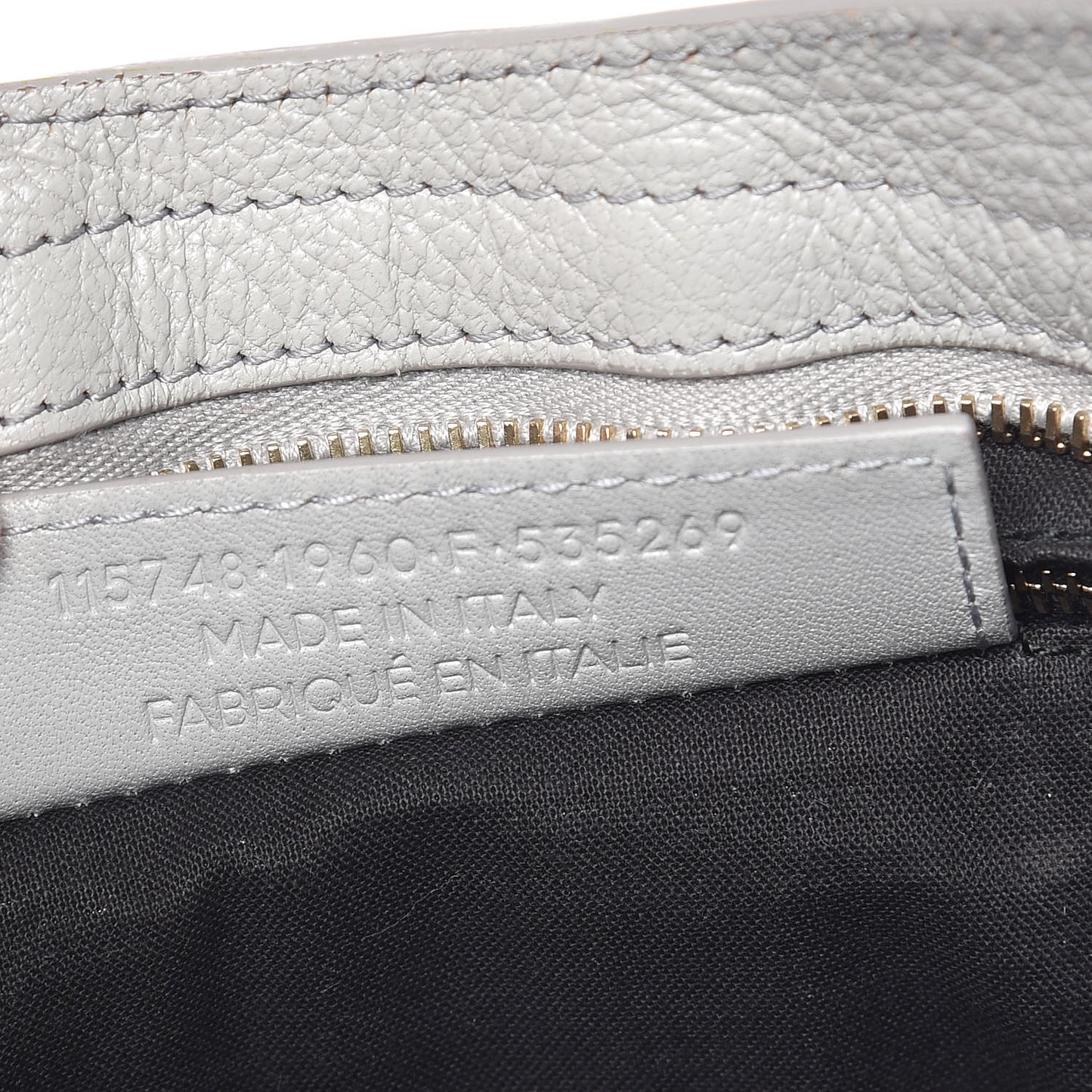 Chevre Gold Metallic Edge Hardware City Gris Perle