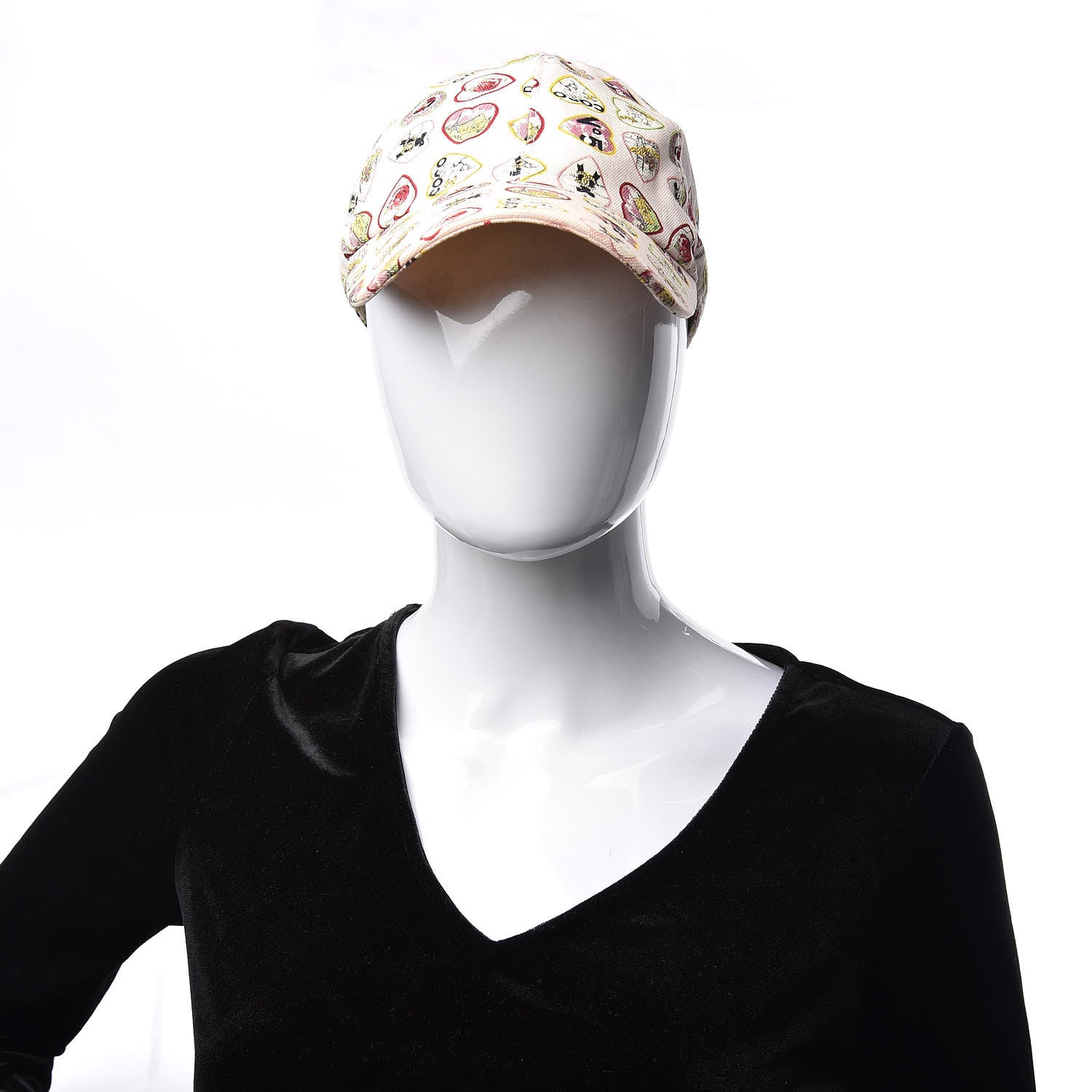 Chanel Canvas Coco Hearts Cap Hat M Pink 2 of 7