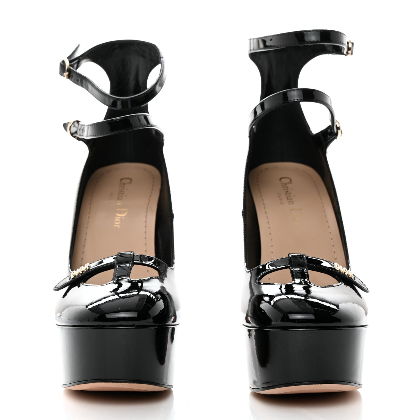 Patent Calfskin Aime Ankle Sandals 37 Black