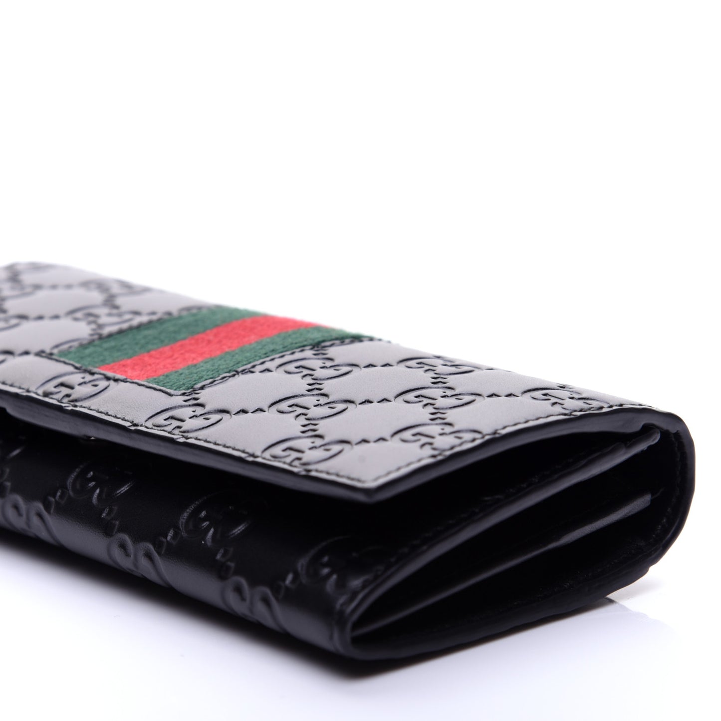 Guccissima Signature Web New Web Continental Wallet Black