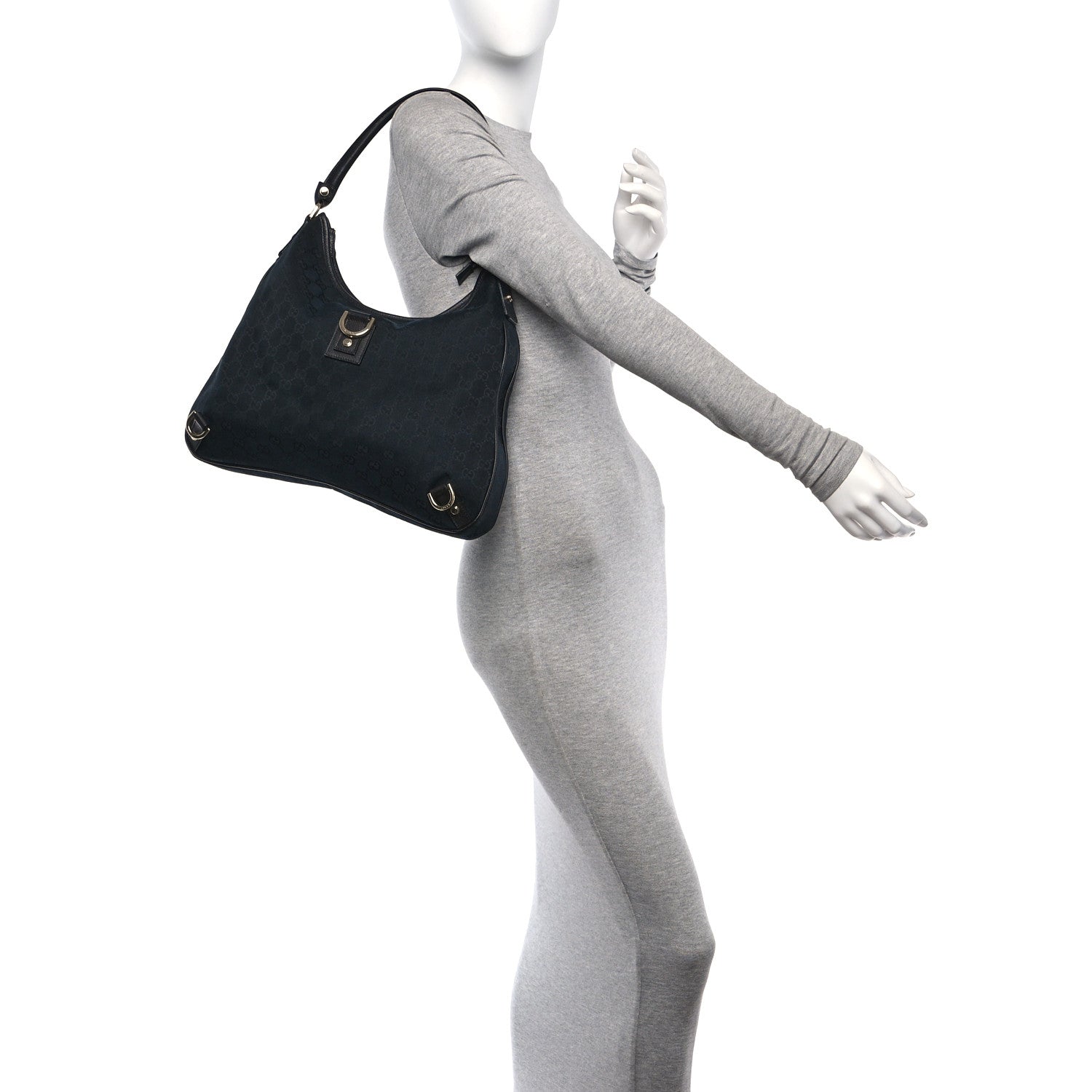 Gucci Monogram Abbey Hobo Black 2 of 11