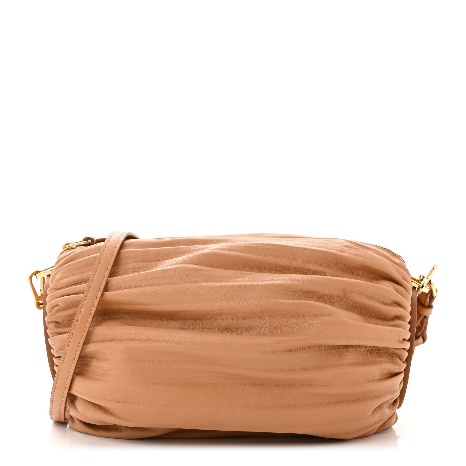 Loewe Lambskin Pleated Bracelet Pouch Shoulder Bag Warm Desert 1 of 9