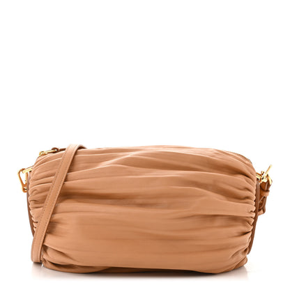 Loewe Lambskin Pleated Bracelet Pouch Shoulder Bag Warm Desert 1 of 9