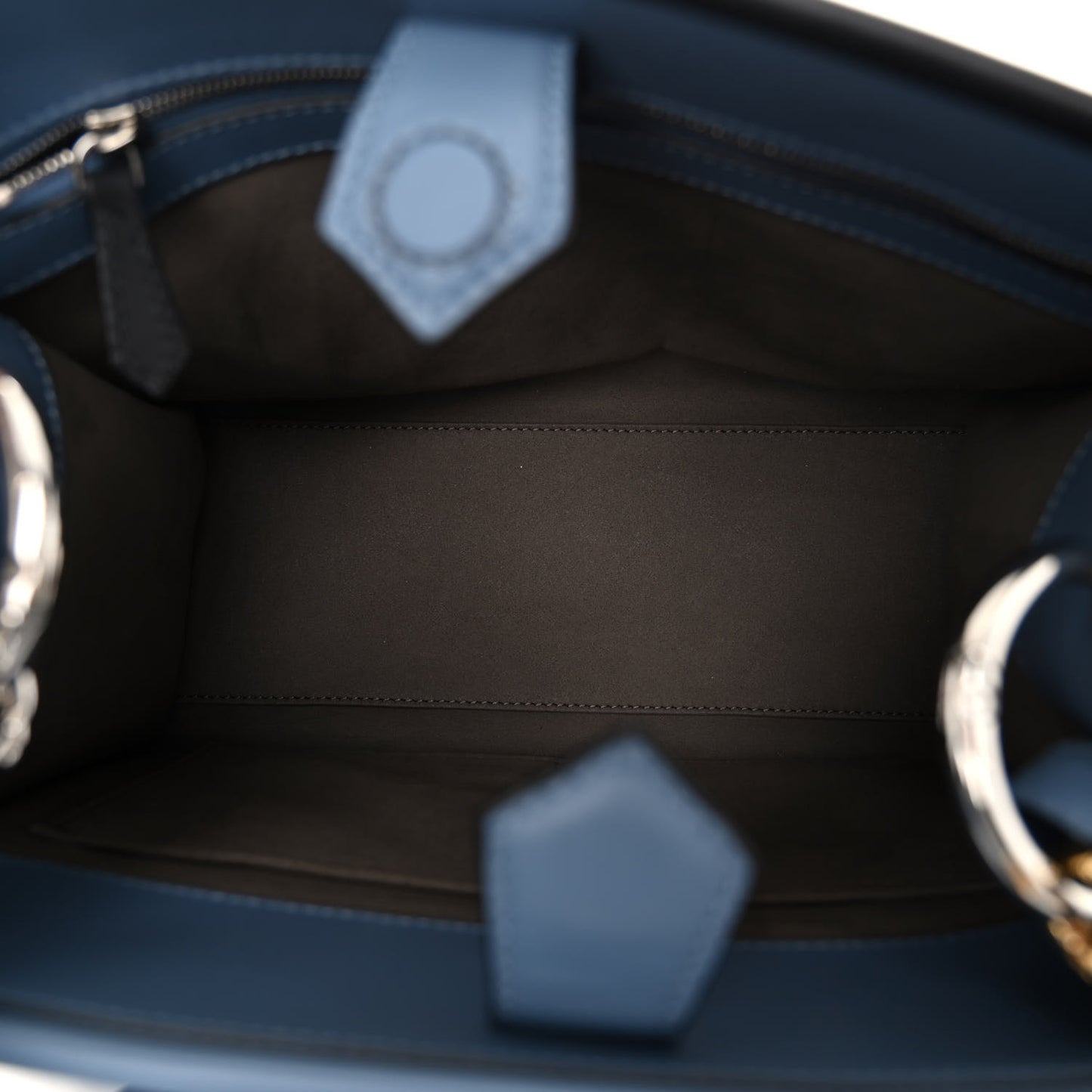 Vitello Century Opaco F is Fendi Bi-Color Small Runaway Satchel Ceruelo Black