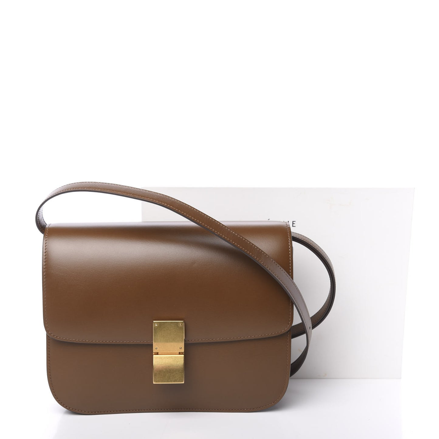 Box Calfskin Medium Classic Box Flap Bag Camel