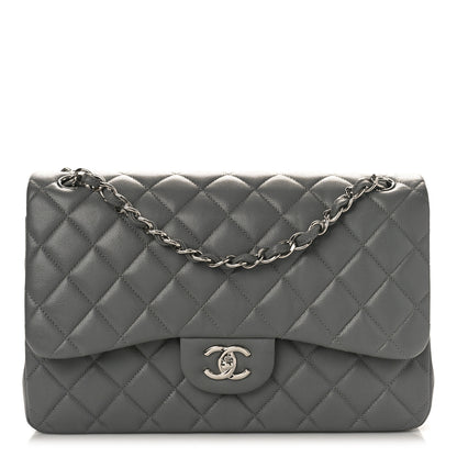 Chanel Caviar Quilted Jumbo Double Flap Grey 1 of 9