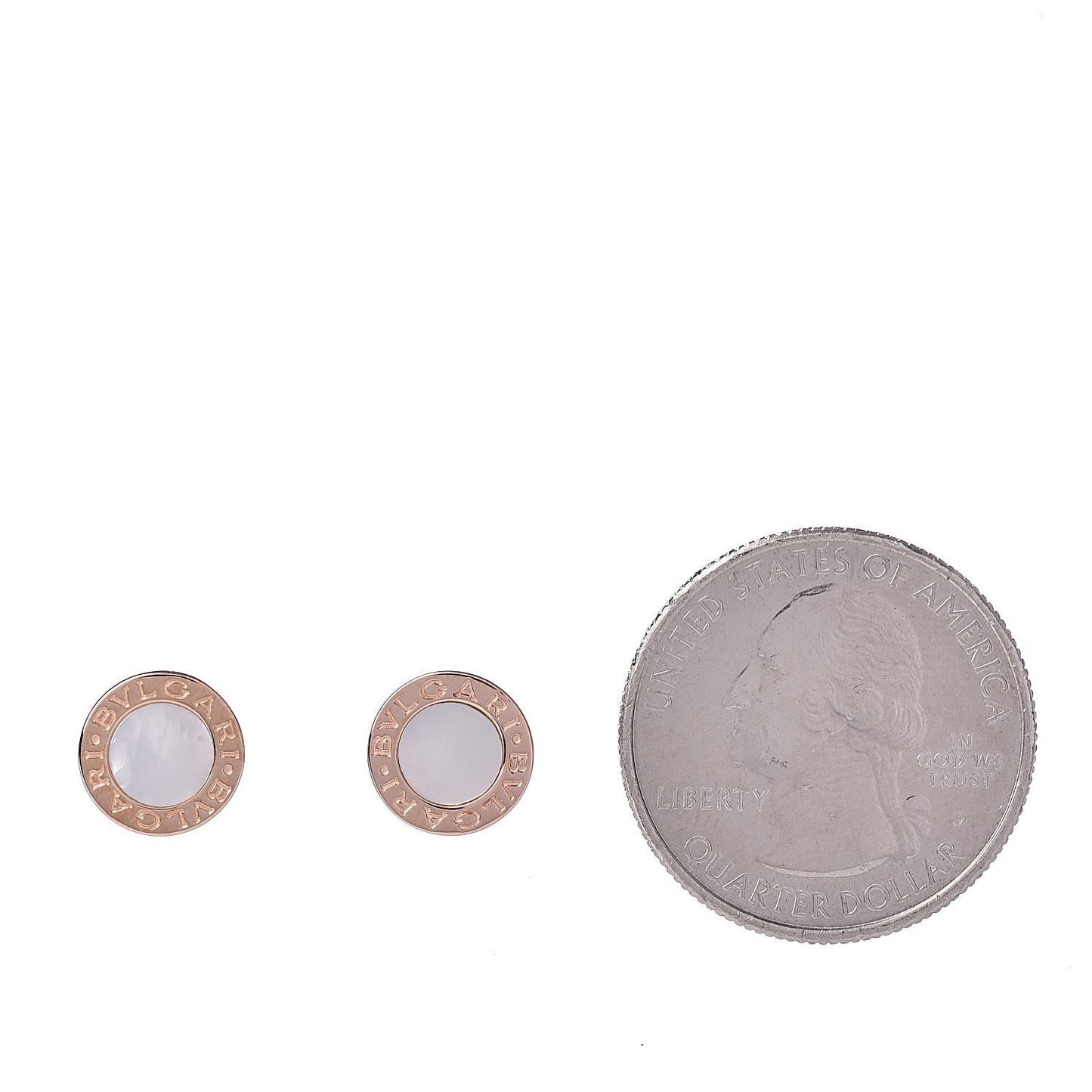 18K Rose Gold Mother of Pearl BVLGARI BVLGARI Stud Earrings