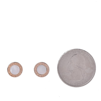 Bulgari 18K Rose Gold Mother of Pearl BVLGARI BVLGARI Stud Earrings 2 of 5