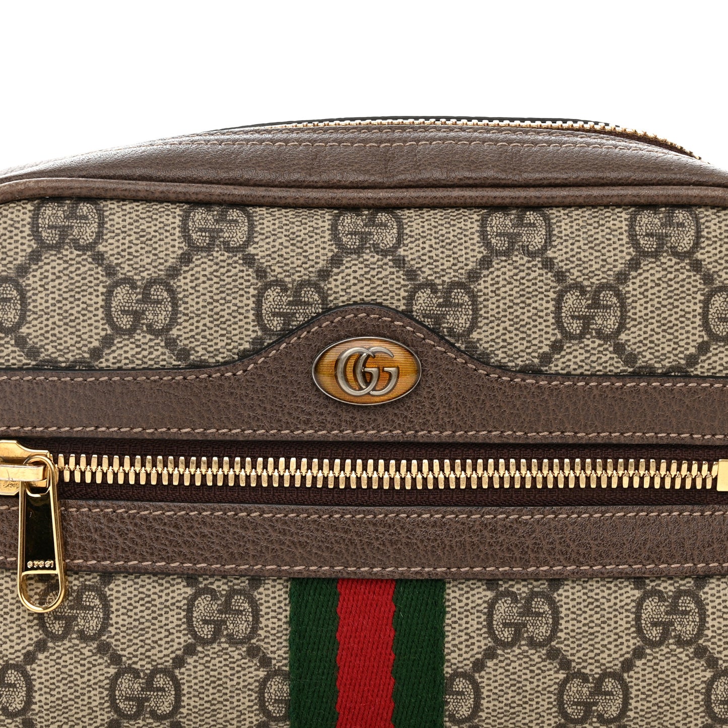 GG Supreme Monogram Web Small Ophidia Belt Bag 75 30 Dark Brown