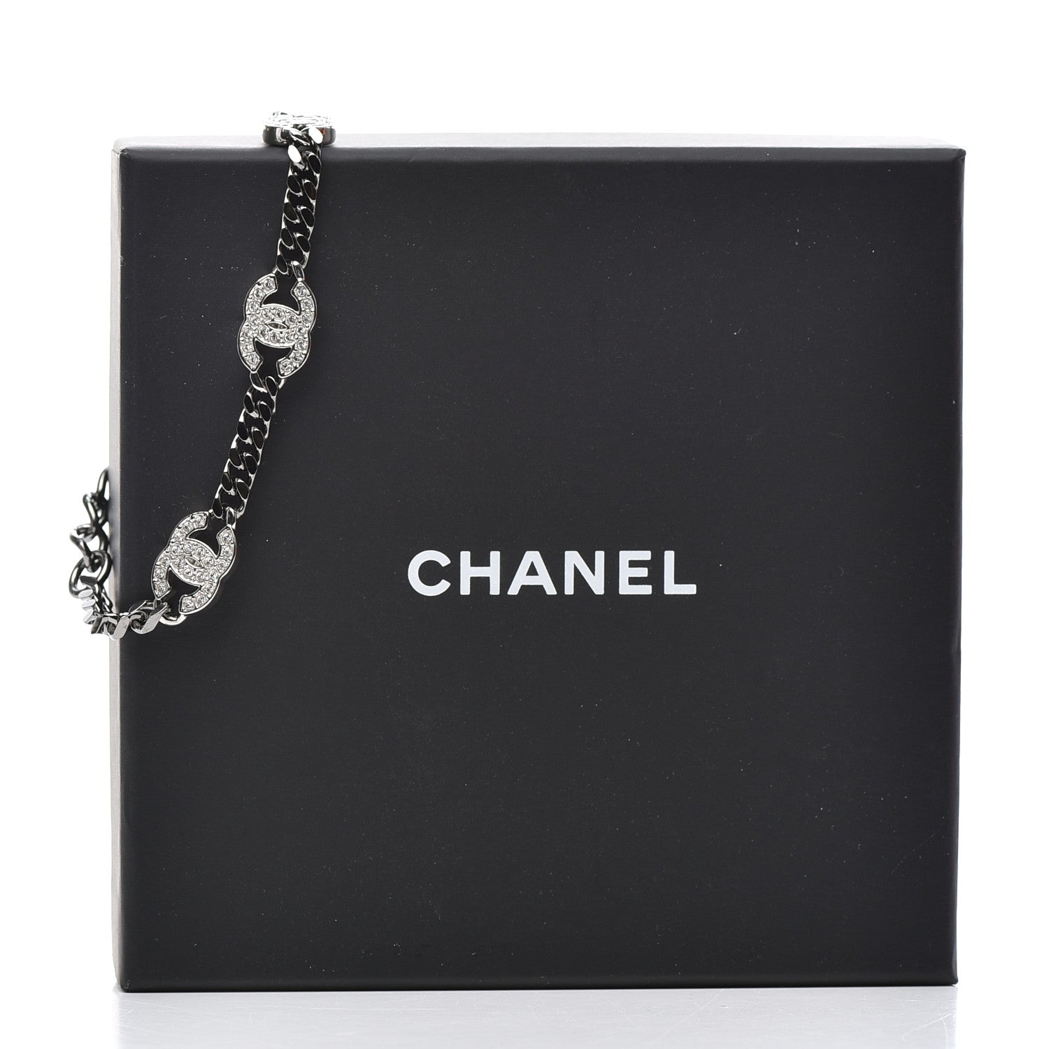 Chanel Crystal CC Chain Bracelet Silver 5 of 5