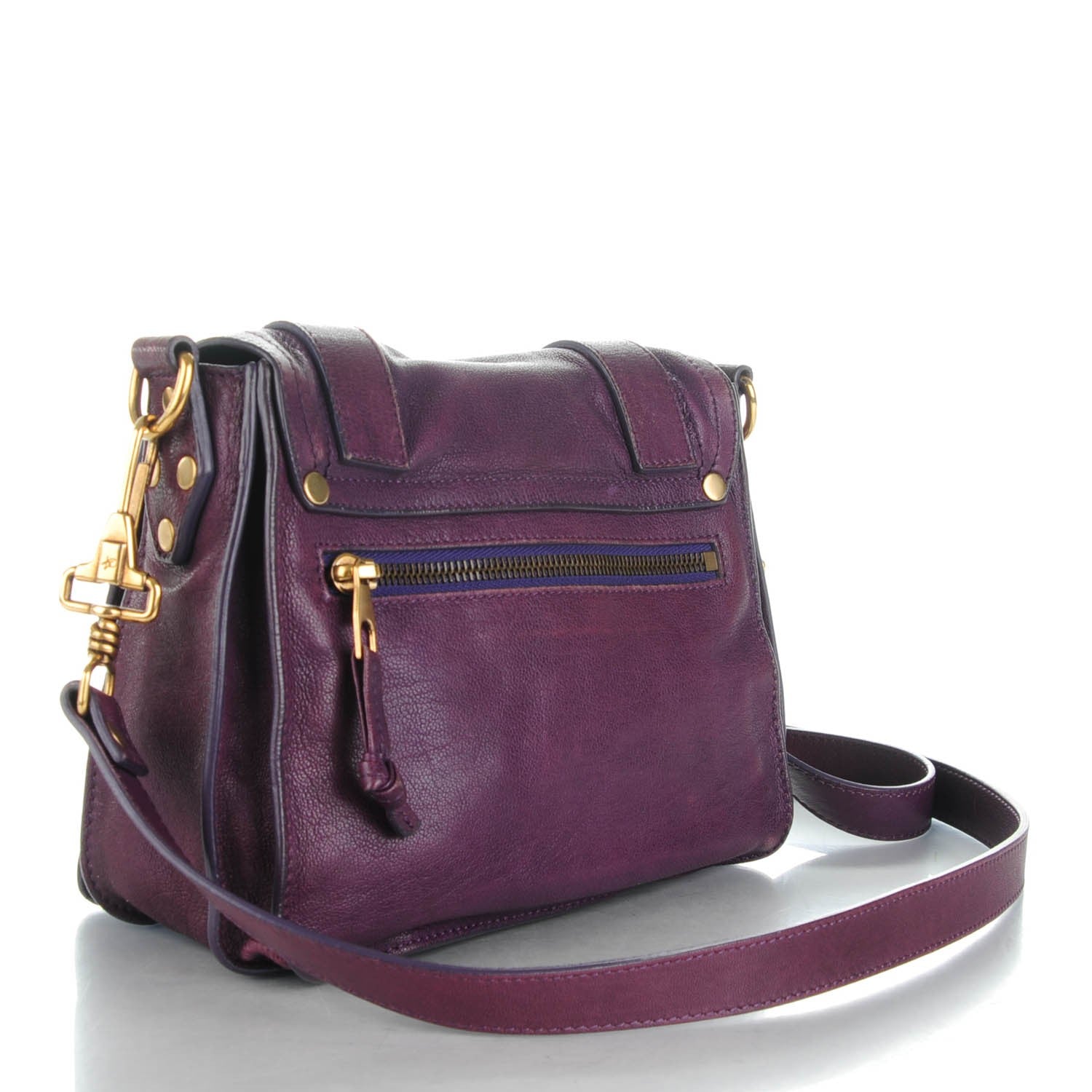 Proenza Schouler Lambskin PS1 Pouch Messenger Plum 3 of 8