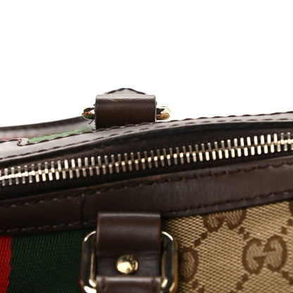 Gucci Monogram Vintage Web Medium Boston Dark Brown 14 of 14