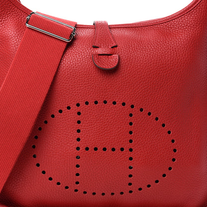 Hermes Taurillon Clemence Evelyne III PM Rouge Casaque 10 of 10