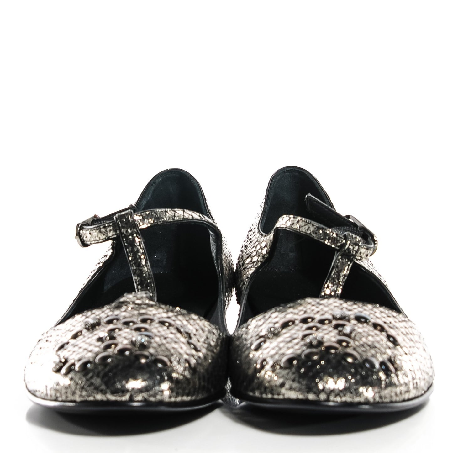 Python CC Studded Flats 38 Light Gold