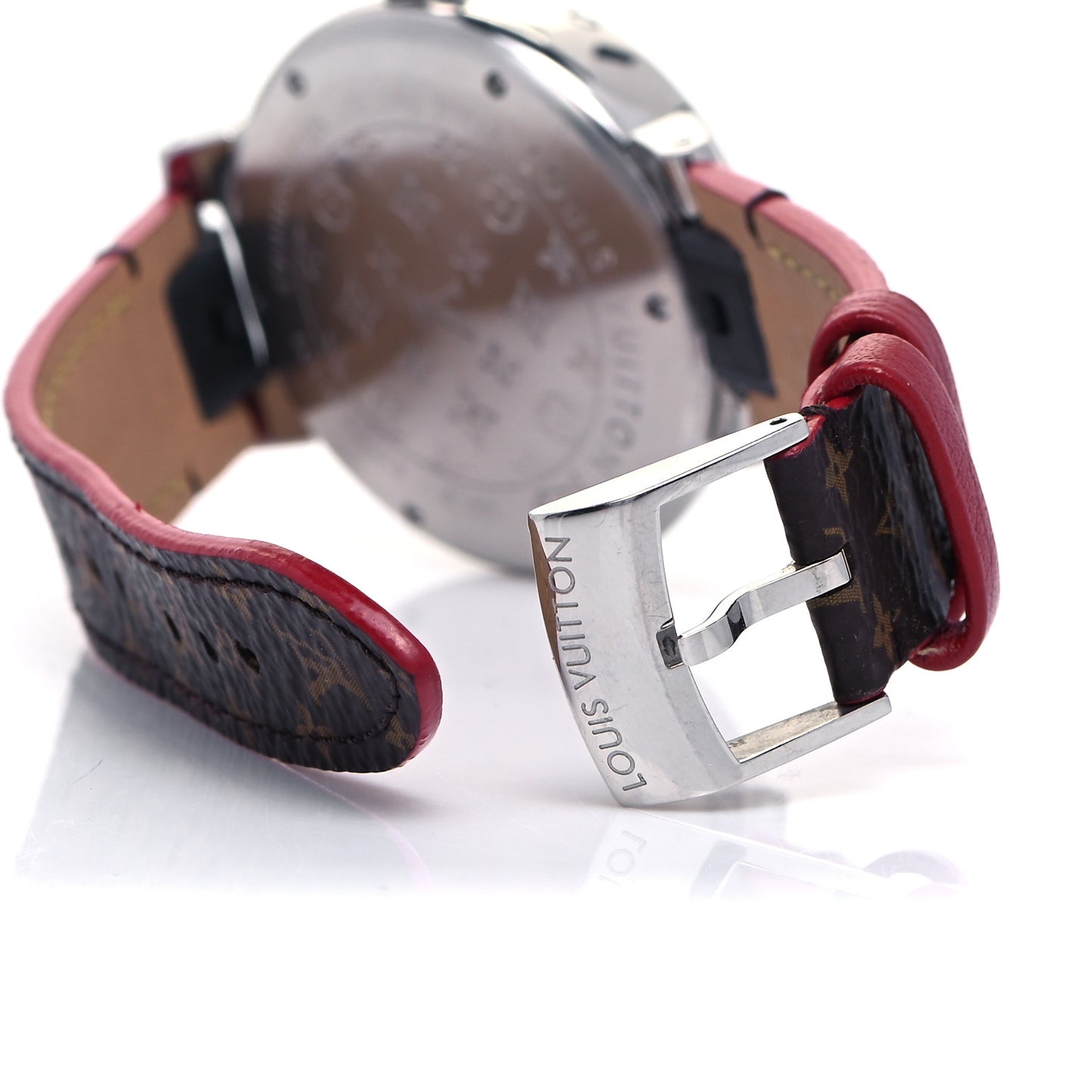 Stainless Steel Monogram 39mm Tambour Quartz Watch Brown