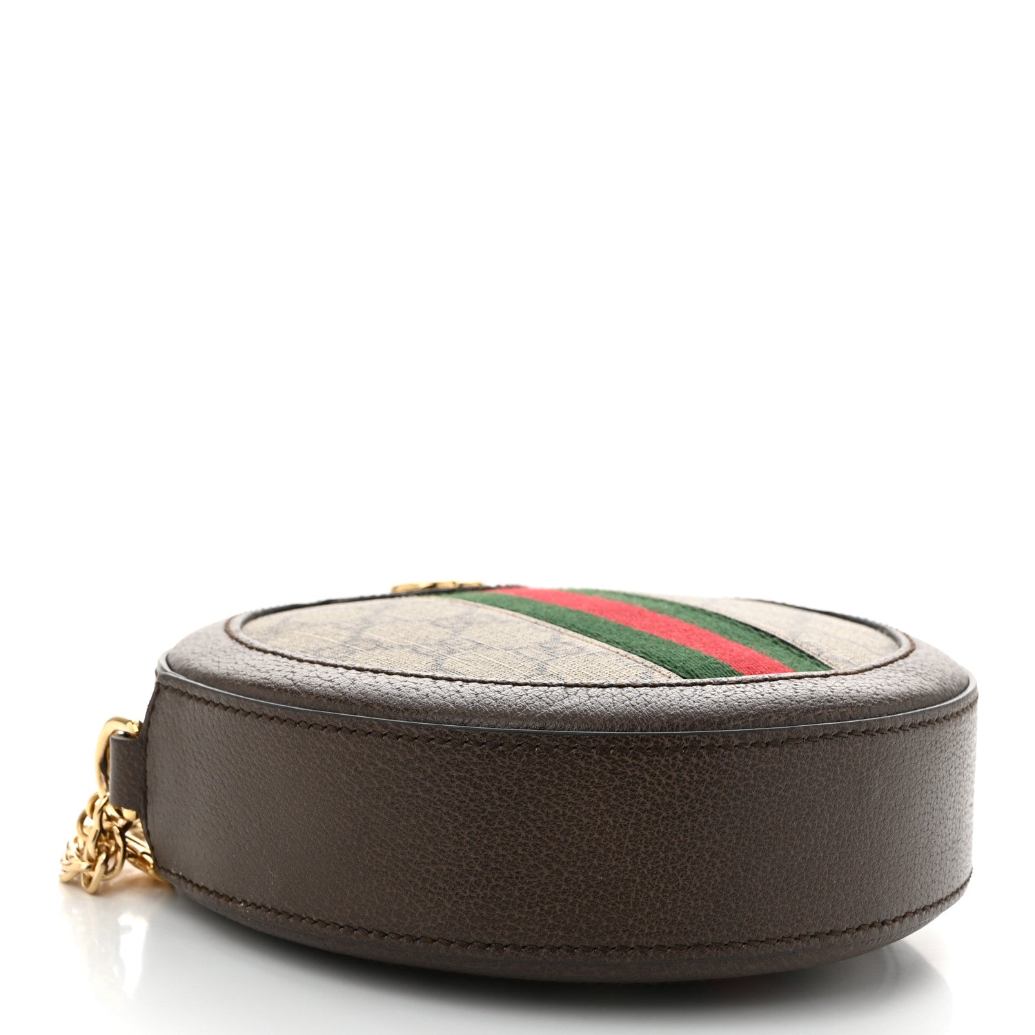 Gucci GG Supreme Monogram Web Mini Ophidia Round Shoulder Bag Brown 4 of 11