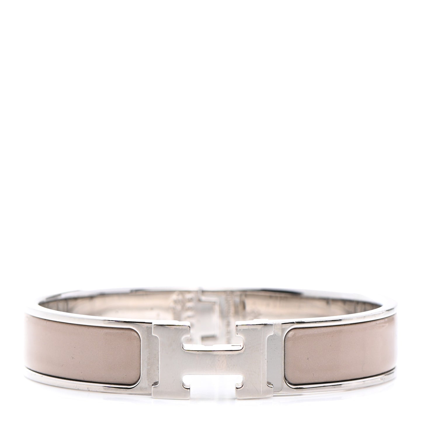 Enamel Narrow Clic Clac H Bracelet PM Marron Glace