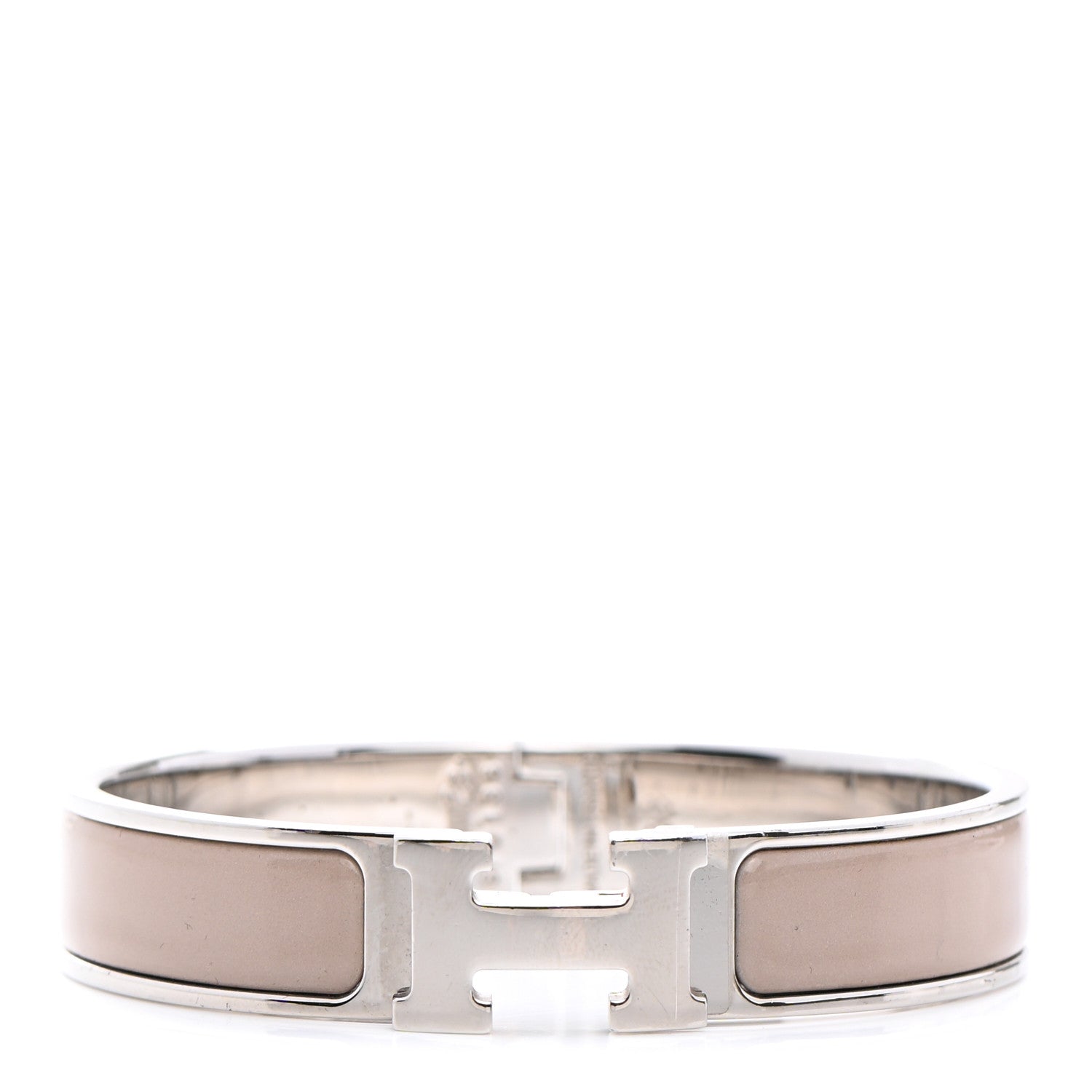 Hermes Enamel Narrow Clic Clac H Bracelet PM Marron Glace 1 of 5