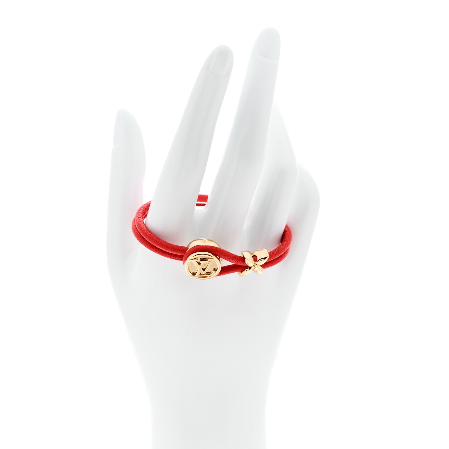 Louis Vuitton Calfskin Keep A Secret Bracelet 17 Red 2 of 5