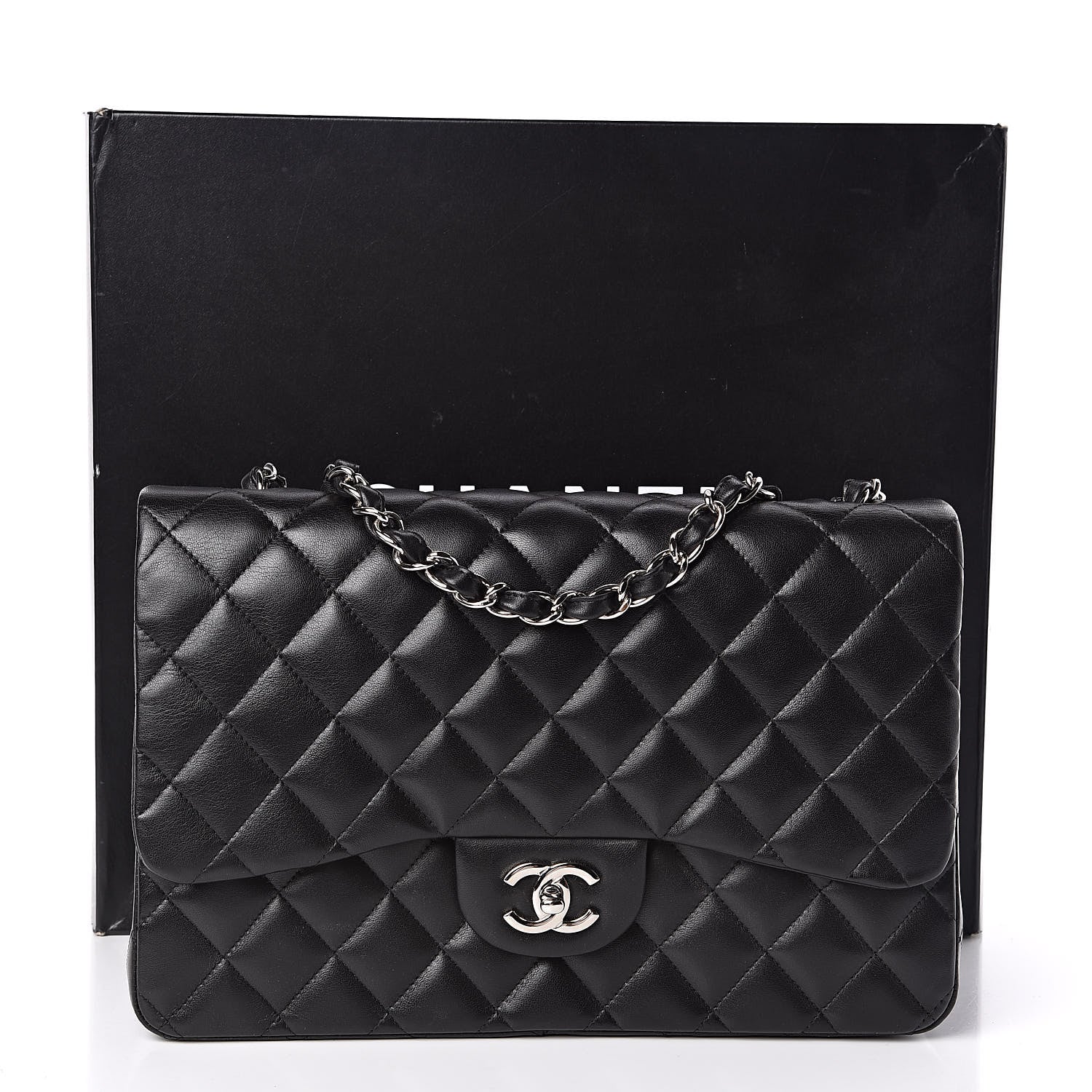 Chanel Lambskin Quilted Jumbo Single Flap Black 11 of 11