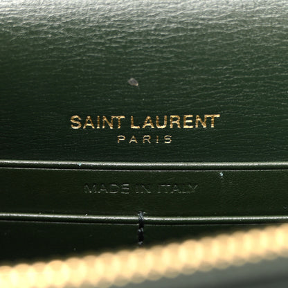 Saint Laurent Calfskin Monogram Sunset Chain Wallet Green 6 of 13