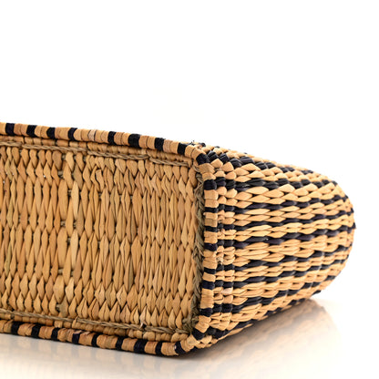 Loewe Raffia Paula's Ibiza Reed Square Basket Tote Bag Natural Black Pecan 9 of 9