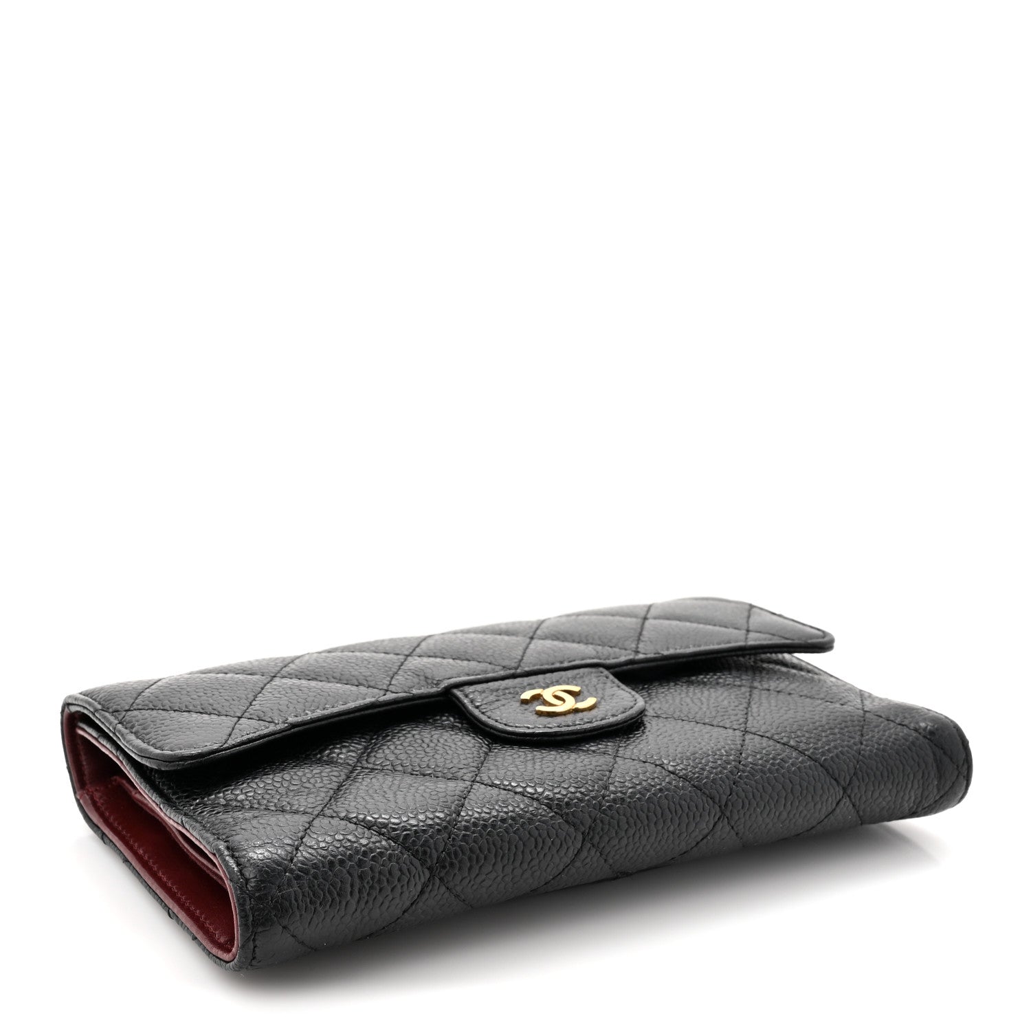 Chanel Caviar Quilted Large Gusset Flap Wallet Black 4 of 11