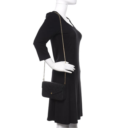 Louis Vuitton Empreinte Pochette Felicie Chain Wallet Black 2 of 11
