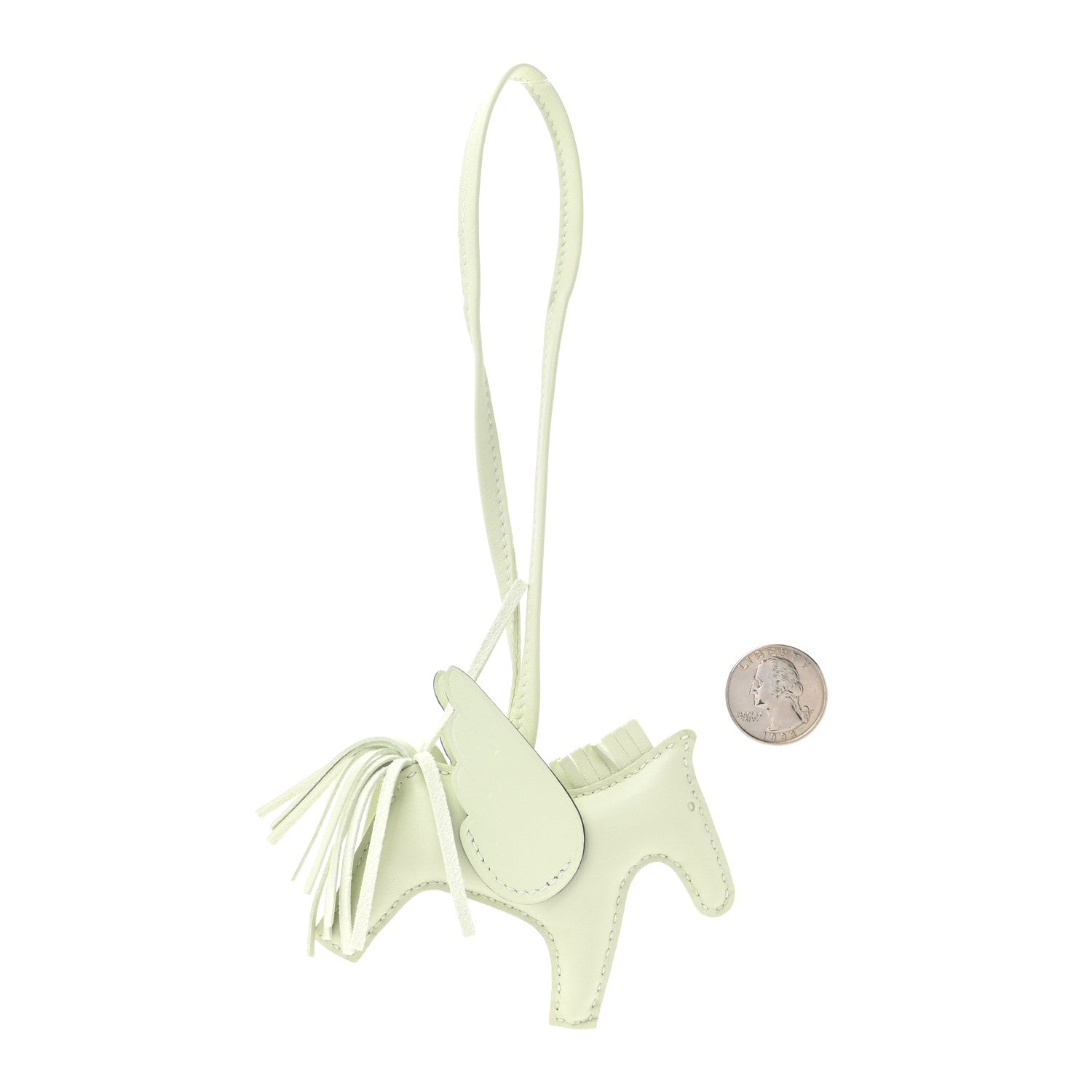 Hermes Milo Lambskin Grigri Rodeo Pegase Horse Bag Charm PM Vert Fizz 2 of 5